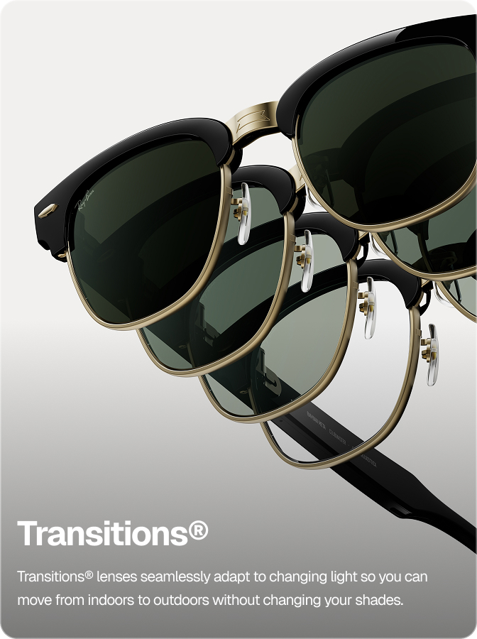 Stacked Ray-Ban Transitions lenses